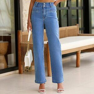 Sidefeel Women's Jeans High Waisted Straight Leg Jeans Trendy Size 4